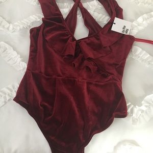 By the Way Red Velvet Bodysuit